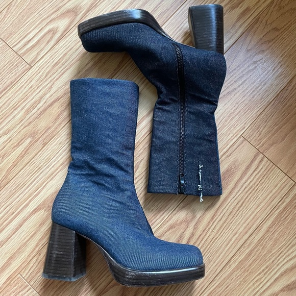 Rag & Bone Matrix Denim Platform Boots - Picture 3 of 7